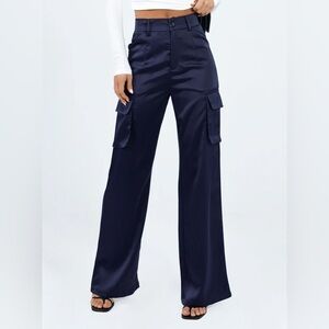 Princess Polly Satin Cargo Pants